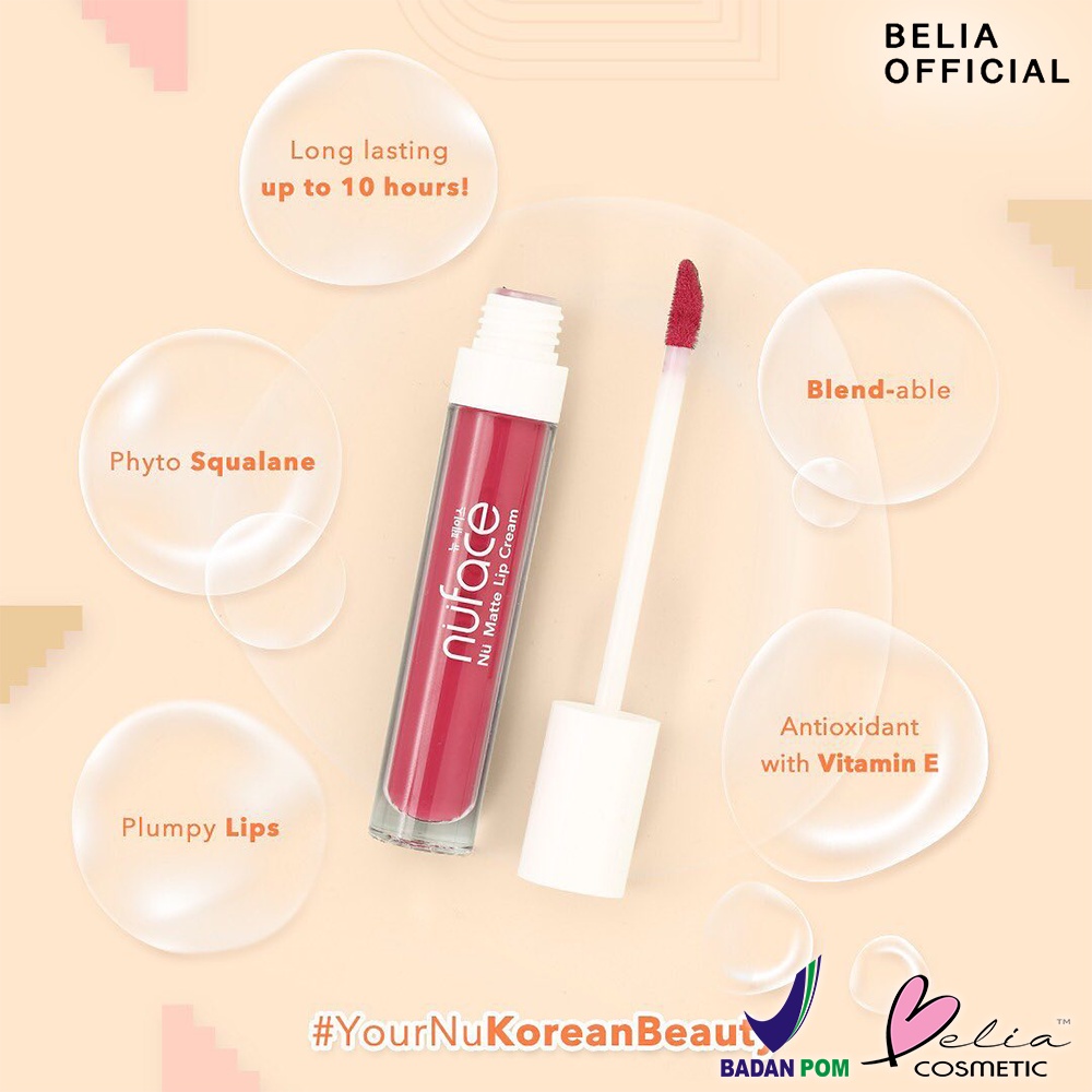 ❤ BELIA ❤ NUFACE Lip Cream &amp; Tint Series | Matte | Juicy LipTint | Kosmetik Bibir | Korean Series | Grape Strawberry Peach Juice Korea Namsan Jeju Gangnam Nami Incheon Donghae Busan Ulsan Seoul Daegu Itaewon | BPOM