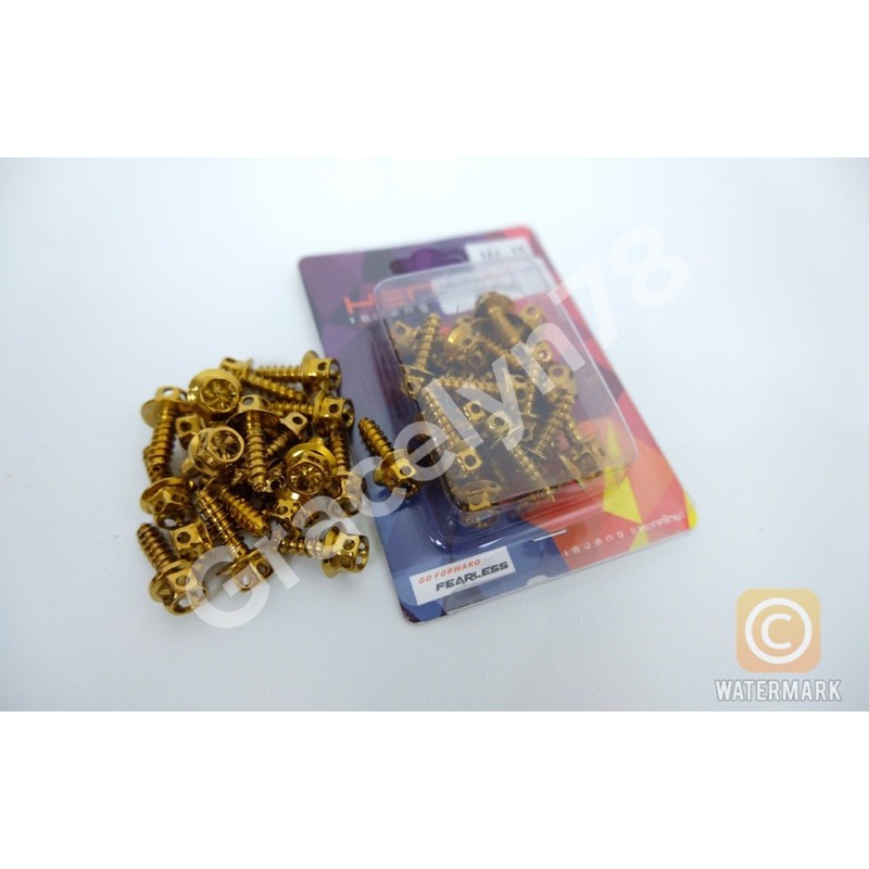 Baut body probolt flower gold stenlies tersedia untuk segala jenis motor heng original harga 1PACK ISI 20pcs