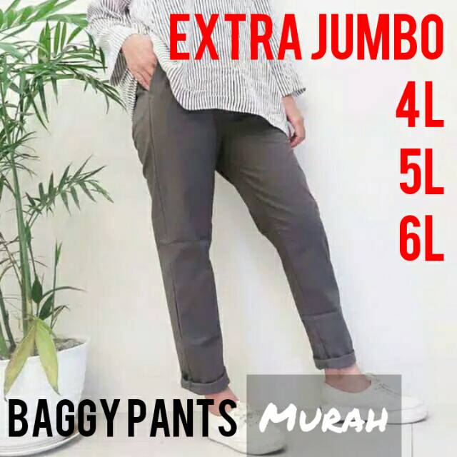  Celana  bahan cewek baggy  panst extra jumbo  size 4L 5L 6L 