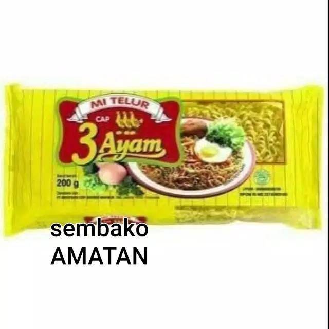 Mie Telur Cap 3 Ayam Kemasan 200 Gram