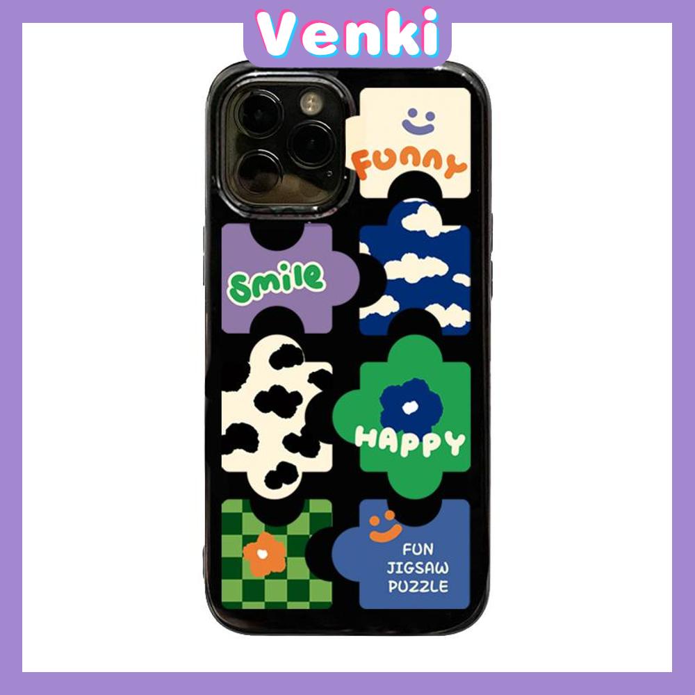 iPhone Case For 14 Series TPU Soft Case Creative Cartoon Puzzle Glossy Black Candy Case Camera Protection Shockproof For iPhone 14 13 12 11 Plus Pro Max 7 Plus X XR