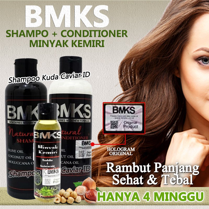 [ORIGINAL] SHAMPO KUDA PREMIUM SHAMPO BMKS 3in1 BPOM (SHAMPOO CONDITIONER MINYAK KEMIRI) MEMANJANGKA