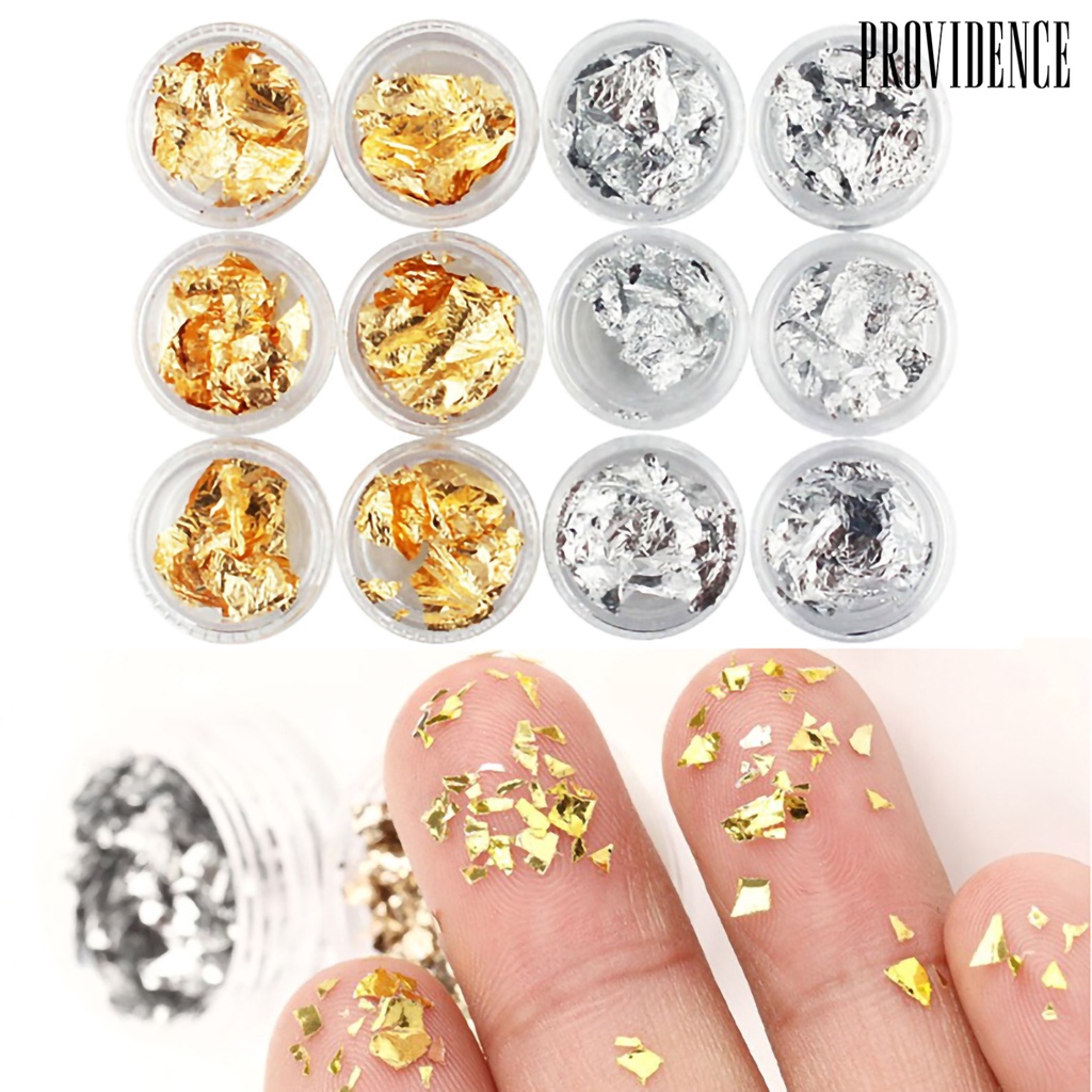 Providence 12pcs / Set Stiker Foil Pelindung Kuku Untuk Manicure / Pedicure