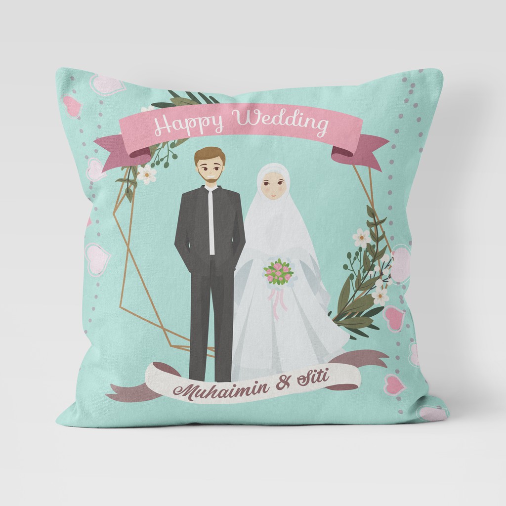 Bantal Custom Wedding Hijab syar'i Gratis Desain | Shopee Indonesia