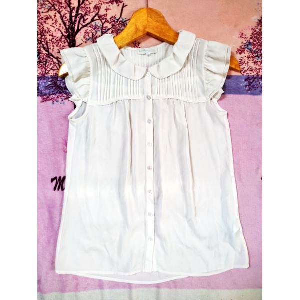 baju blouse wanita lengan pendek kera cute lucu korean blouse korea import cantik murah surabaya