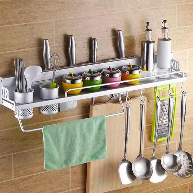 

READY COD SHENAR RAK DAPUR DINDING BUMBU DAN ALAT MASAK KITCHEN RAK GANTUNG ALU BERKUALITAS Kode 342