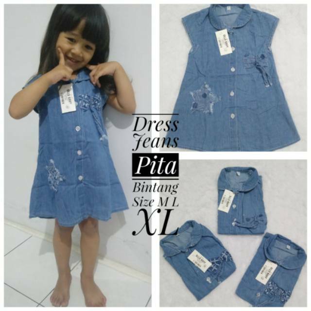 Dress Soft Jeans Pita Bintang Old Navy Bayi Anak Size M L XL
