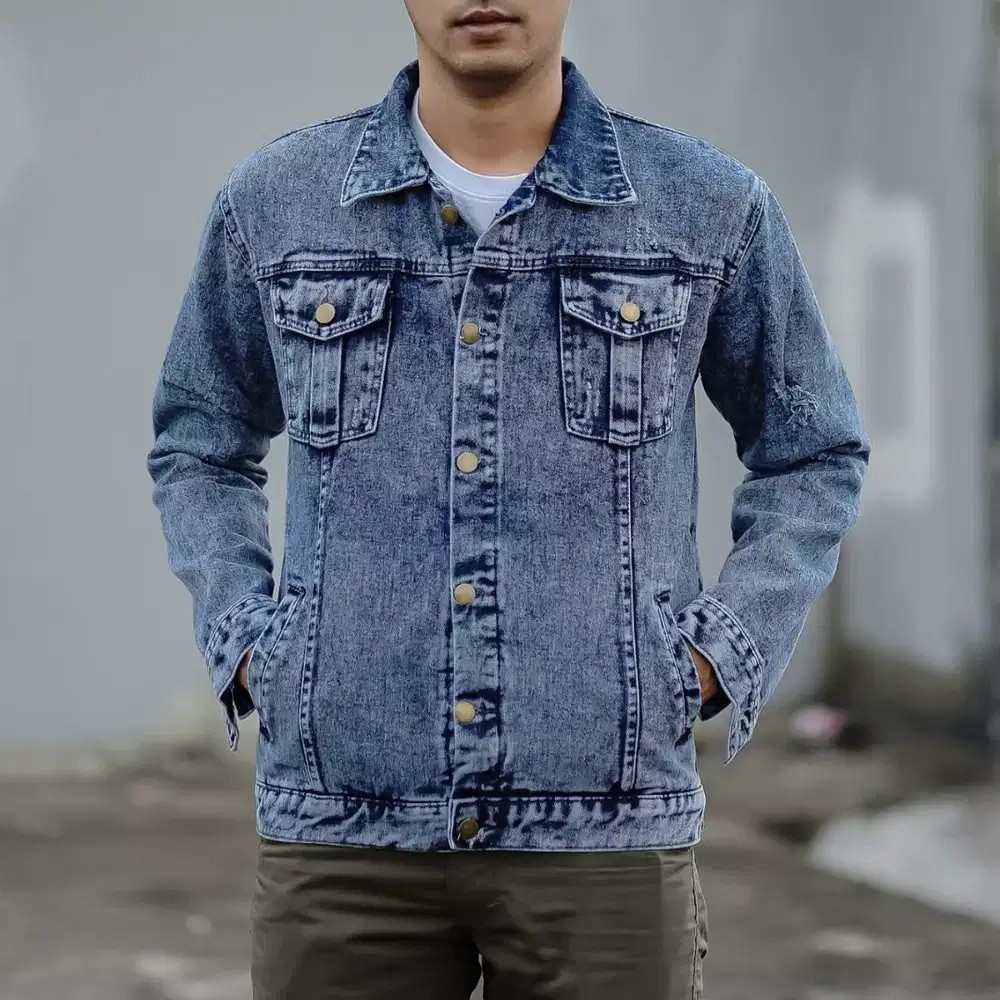 TERLARIS Jaket Jeans Denim Premium Pria All Size - Jumbo Oversize - Bioblitz