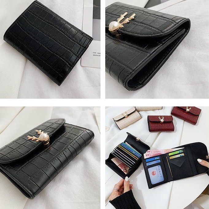 Dompet Lipat Wanita Import Kasual Women Wallet Kekinian Korean Style Dompet Kulit PU Azgalery D59