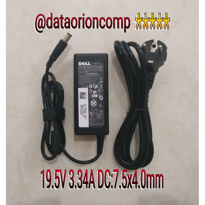 Adaptor Charger Dell 19.5V 3.34A DC 7.4*5.0 mm lubang jarum