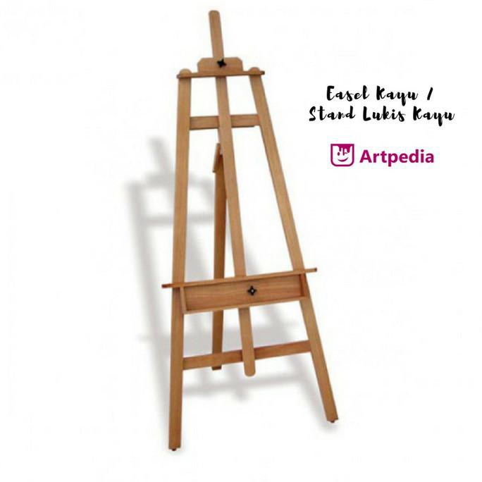 Easel Kayu Stand Lukis Kayu Stand Kanvas Lukis