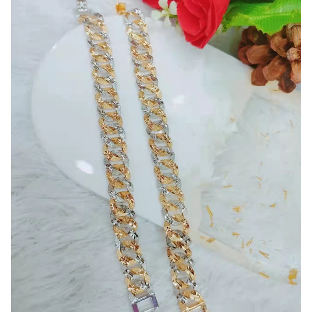 Gelang Sisik Naga Kombinasi Lapis Emas Perhiasan Xuping Jewellery 1249A-1250B