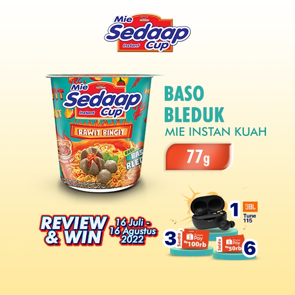 Sedaap Mie Instan Cup Baso Bleduk 77 gr