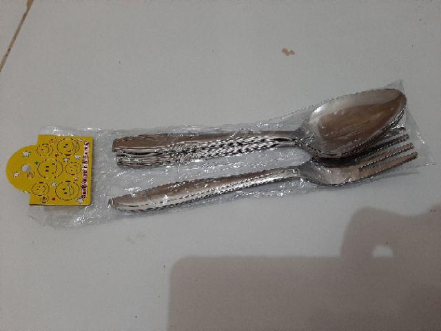 12 Pcs Sendok Makan Motif Stainless Steel Lusinan