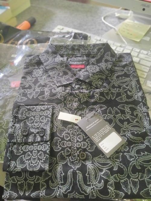 Kemeja Batik Slimfit Anak Hitam Abu Batikbule