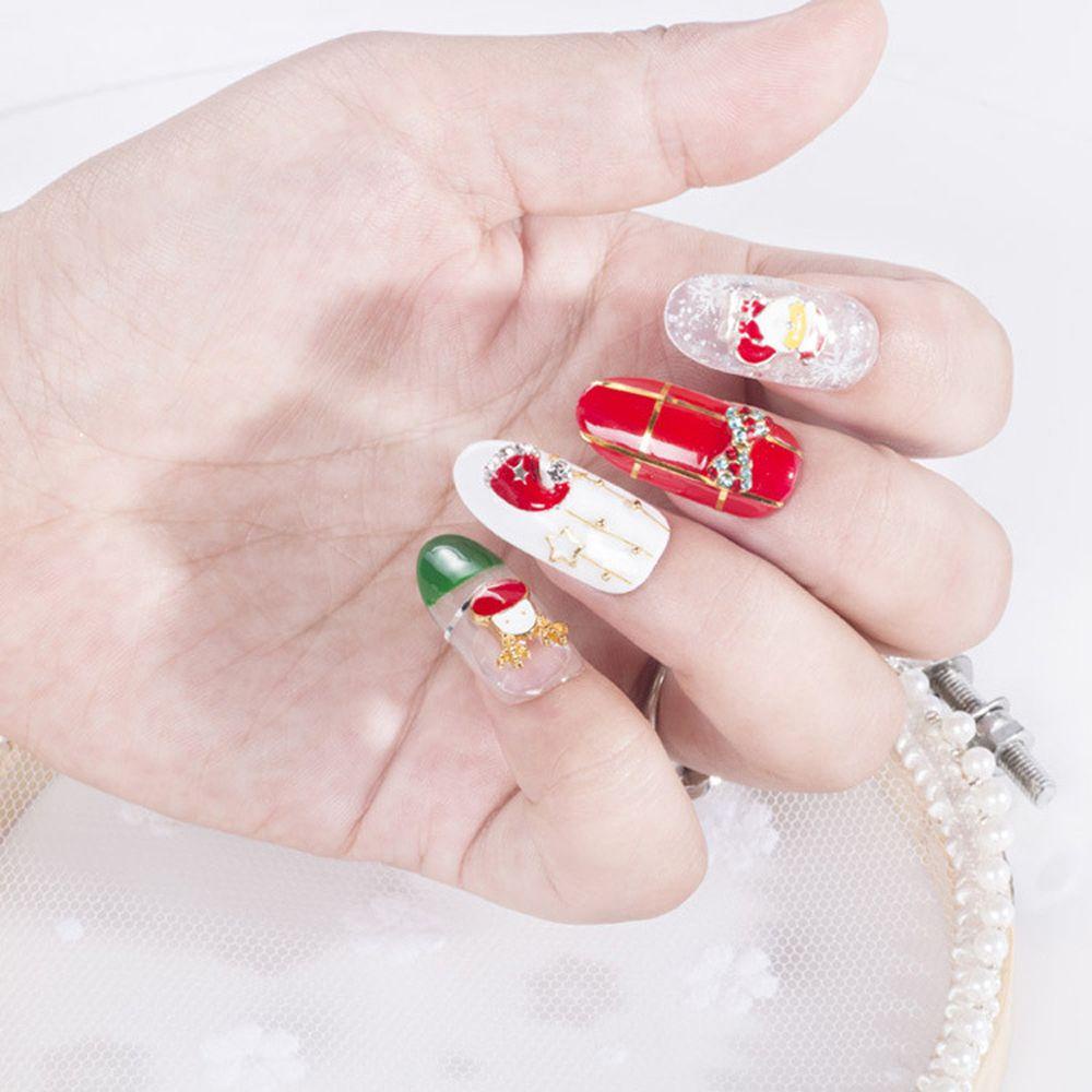 Mxbeauty Glitter Berlian Imitasi Bentuk Santa Claus / Snowman / Pohon Natal 3D Untuk Dekorasi Nail Art DIY