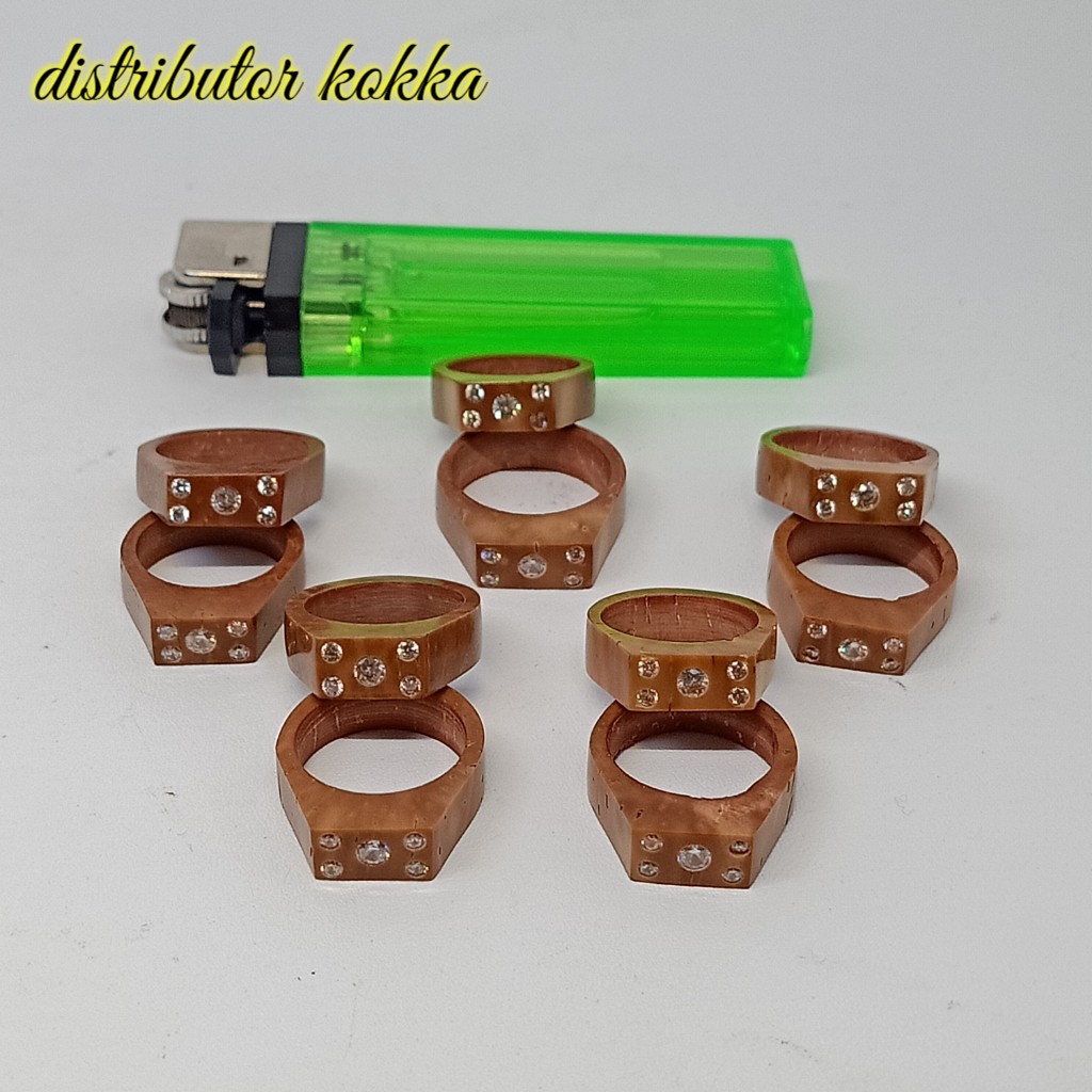 ( SUPER MURAH ) Grosir 10 Cincin kokka kaukah kaokah fukakah koka plat mata 5 coklat