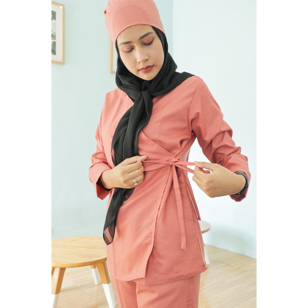 BAJU JAGA LENGAN PANJANG MODEL KIMONO/BAJU OK/BAJU SCRUB/SERAGAM PERAWAT