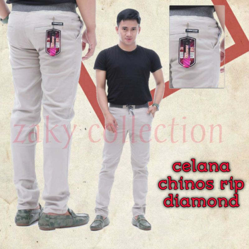 CELANA CHINO PANJANG PRIA PINGGANG KARET BAHAN BOSS DIAMON ORIGINAL DISTRO ABU HITAM MOCA CREAM KERJA HARIAN SANTAI HITS  SIZE 28-38