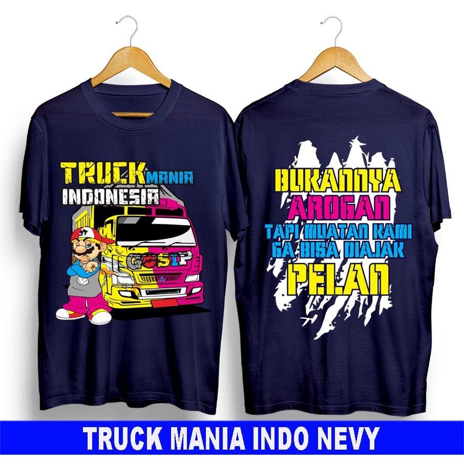 Kaos murah Kaos distro murah baju  distro pria t-shirt murah combed30s truck mario hitam