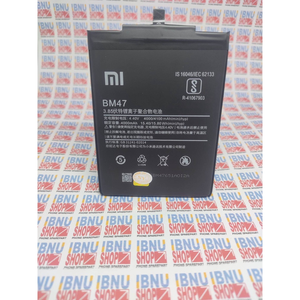 Batre battery baterai Original Xiaomi BM47 /  Redmi 3 / Redmi 4X Mi pro