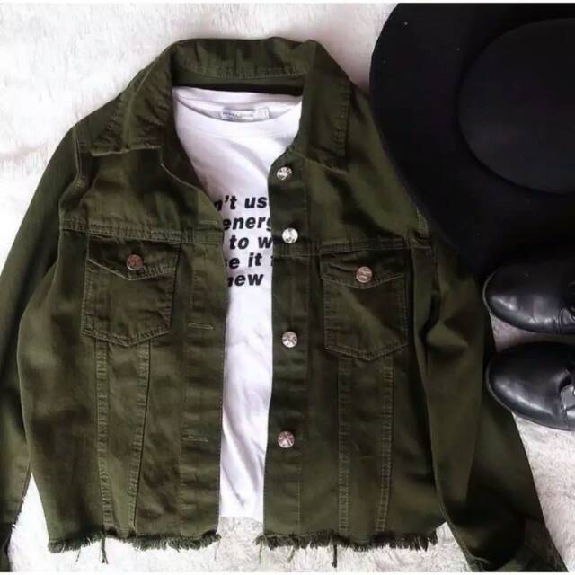 Jacket Jeans Fringe Army