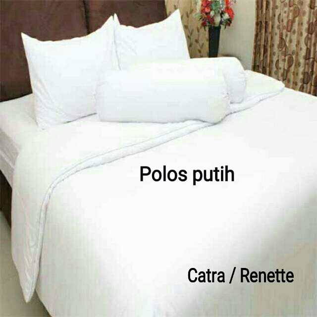 SPREI CATRA * BISA CUSTOM UKURAN * POLOS PUTIH SPREI HOTEL BAHAN KATUN LOKAL CATRA RENETTE