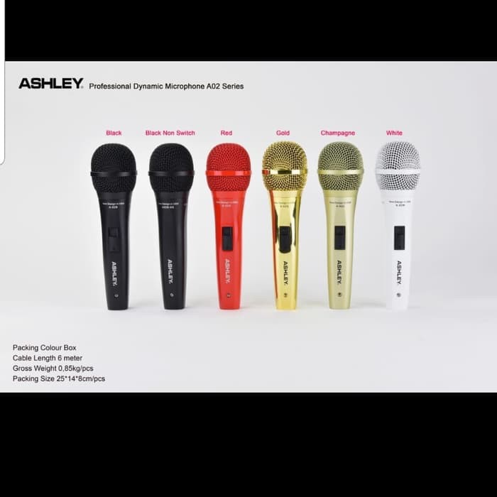 MIC ASHLEY A02 MICROPHONE KABEL A 02 ASHLEY OROGINAL