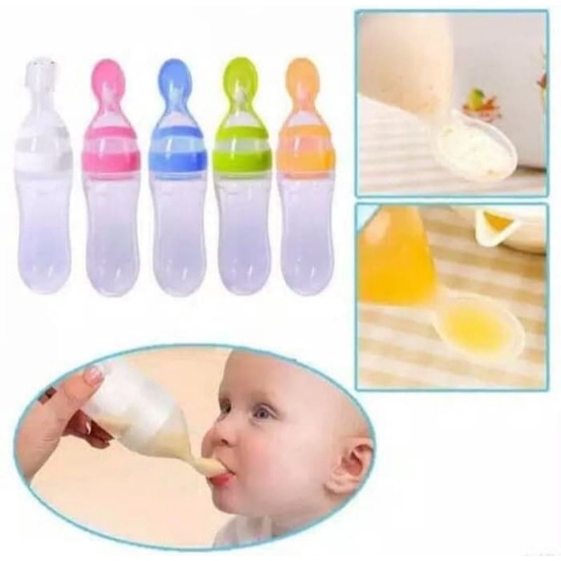 Dot Sendok Makan Silicon Bayi Botol Dodot Makan Silikon Praktis