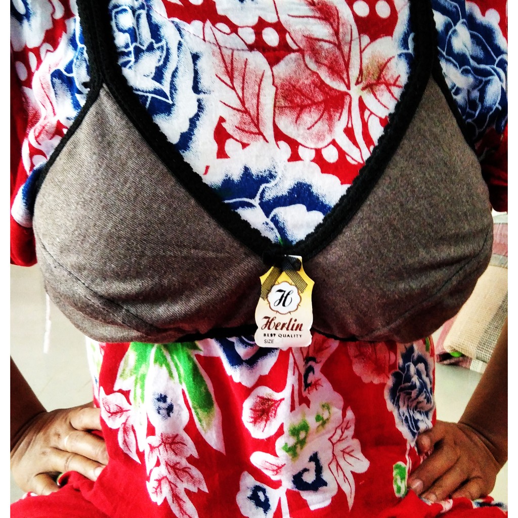 SPORT BRA BIG SIZE (BH SPORT JUMBO) NO BUSA NO KAWAT HITAM ABU