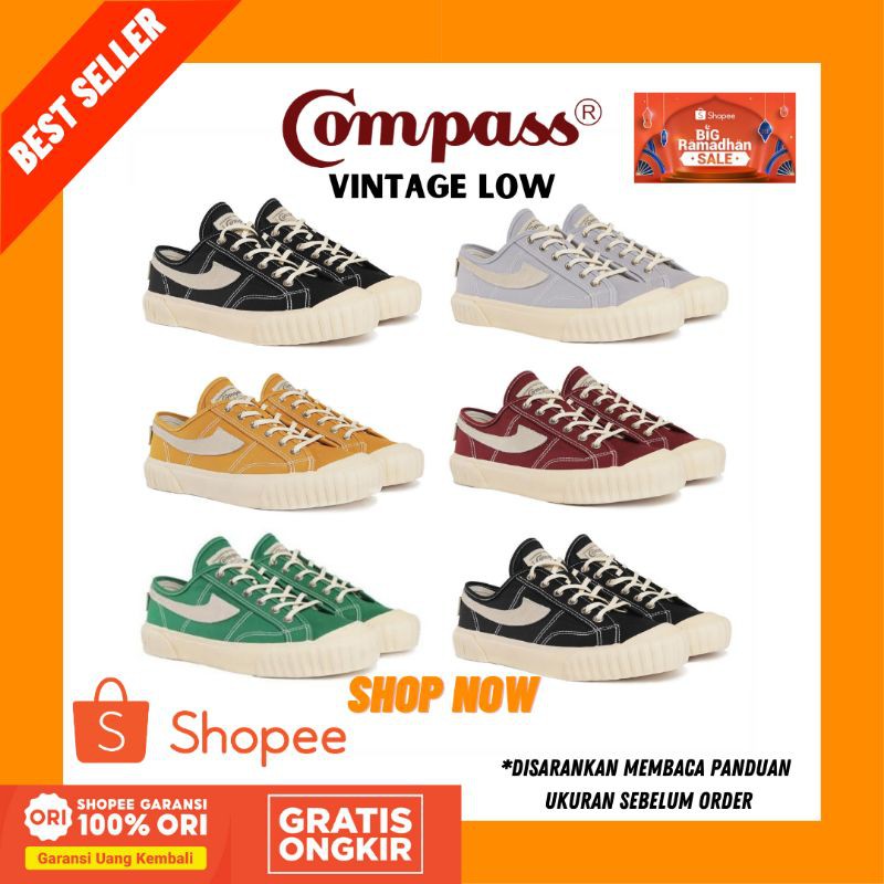 Compass Vintage Low Black White