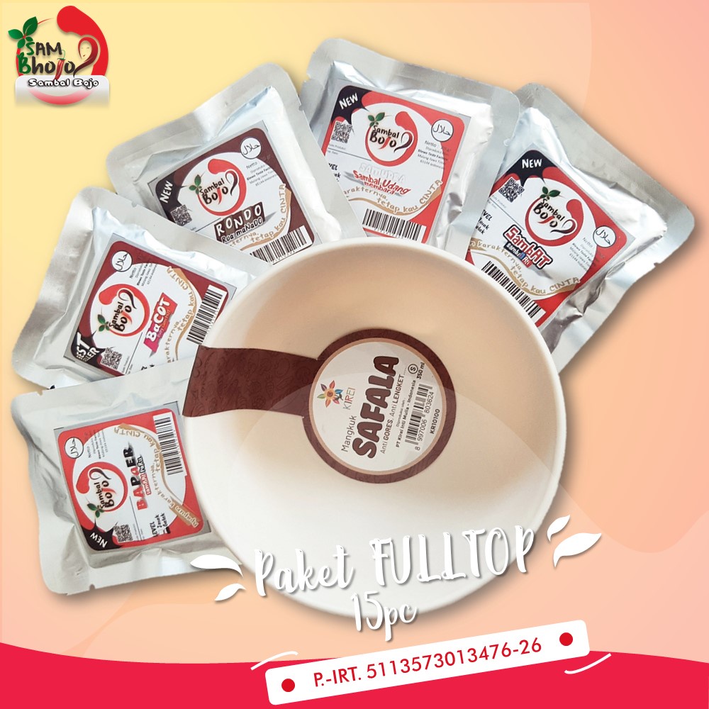 

Sambal Baby Cumi, Sambal Paru, Udang, Ati, Roa Manado Paket 15pc FULL TOPPING