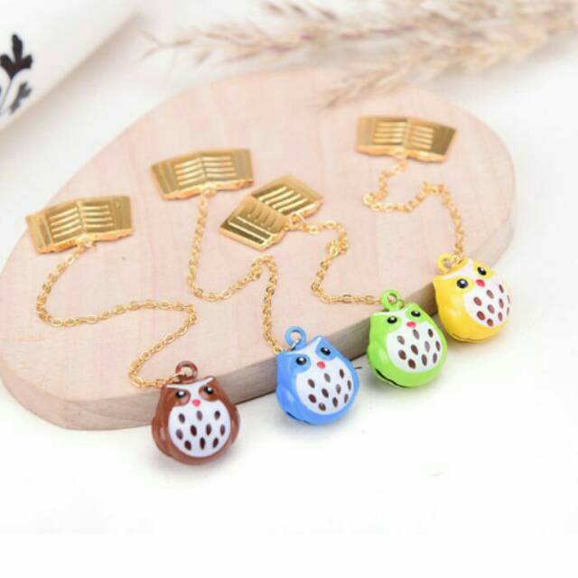 

Night owl bell hanging bookmark - pembatas buku