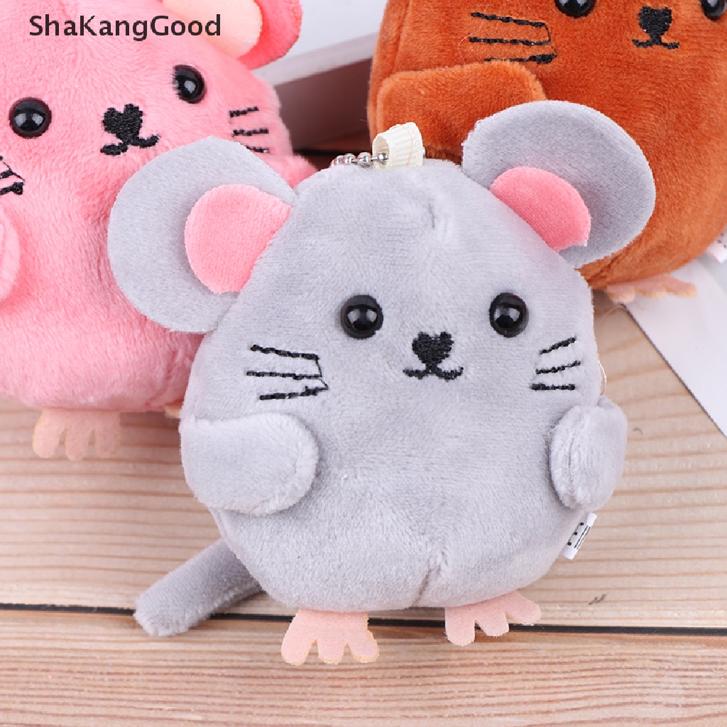 Skid Gantungan Kunci Boneka Tikus Bahan Plush Ukuran 8CM Untuk Hadiah Tahun Baru