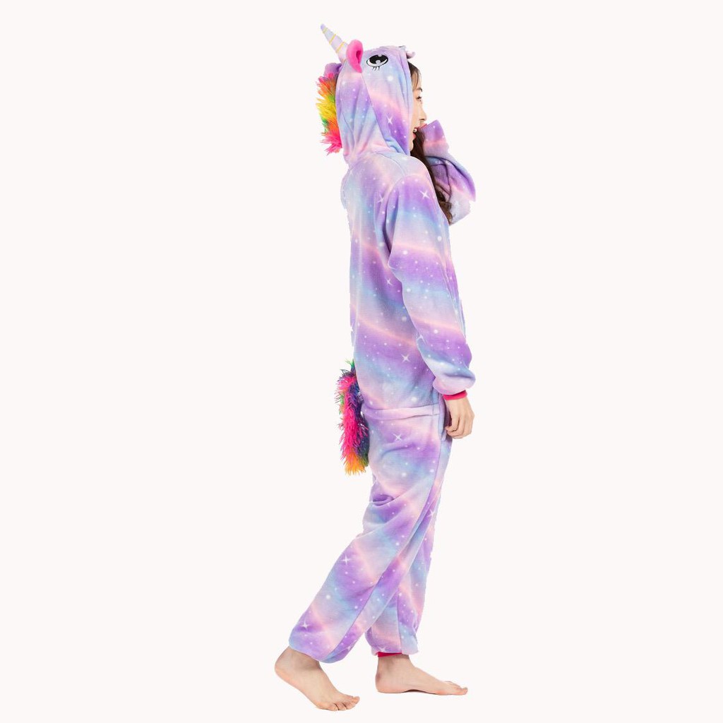 BAJU ONESIE UNICORN GALAXY UNGU PIYAMA KOSTUM COSPLAY