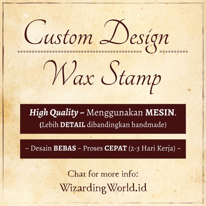 

Menyurat-Surat- Custom Wax Seal Stamp Stempel Segel Lilin Surat Vintage Sealing - D. 2.5Cm, Head