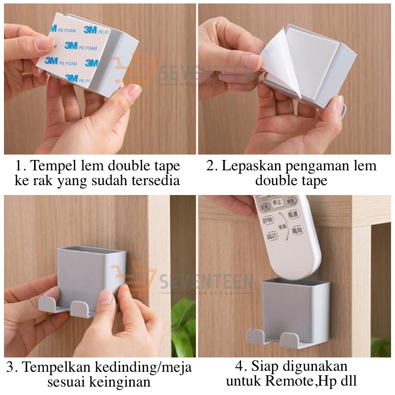 SEVENTEEN HOLDER HANDPHONE TEMPEL DINDING HOLDER HP REMOTE RAK CHARGER TEMPEL REMOTE TV AC TEMPAT CAS HP REMOTE RAK SERBAGUNA