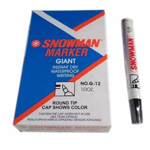 

Office & Stationery | Alat Tulis | Spidol Permanent Marker Snowman G 12 [Lusin - 12 Pcs] | Best Seller