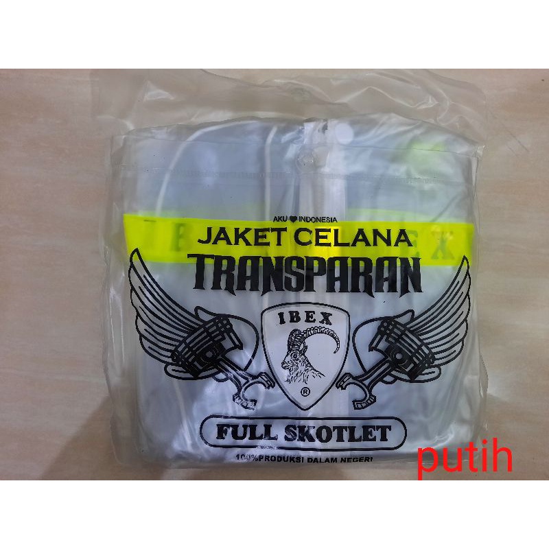 jas hujan jaket celana transparan full skotlet ibex