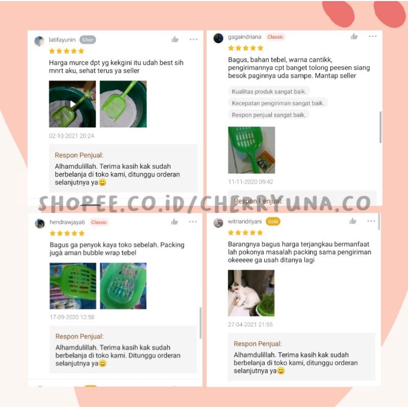 [PET SCOOP] Scoop Pasir Cat Litter Kucing Warna