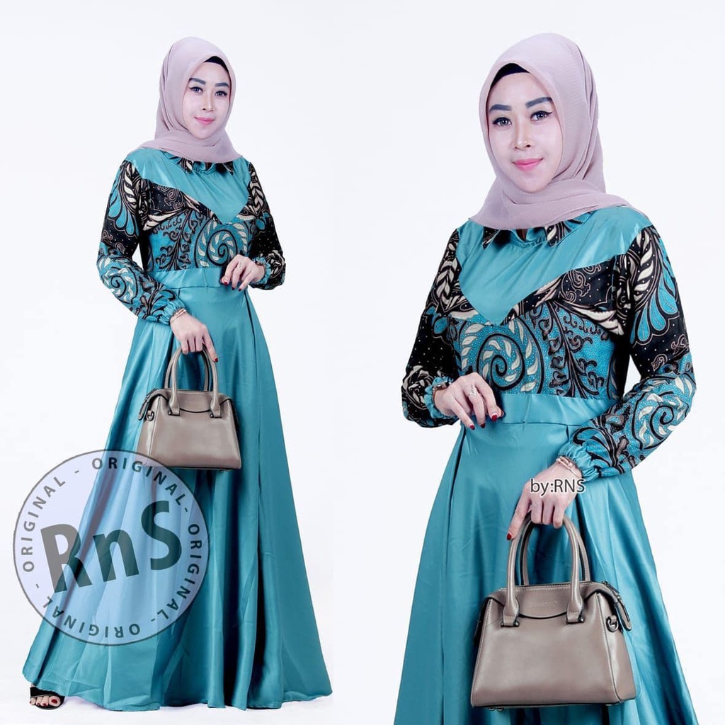 baju couple family keluarga ayah ibu anak perempuan kaos ukuran M L XL jumbo bigsize Valvet ijo tosca-GAMIS IBU