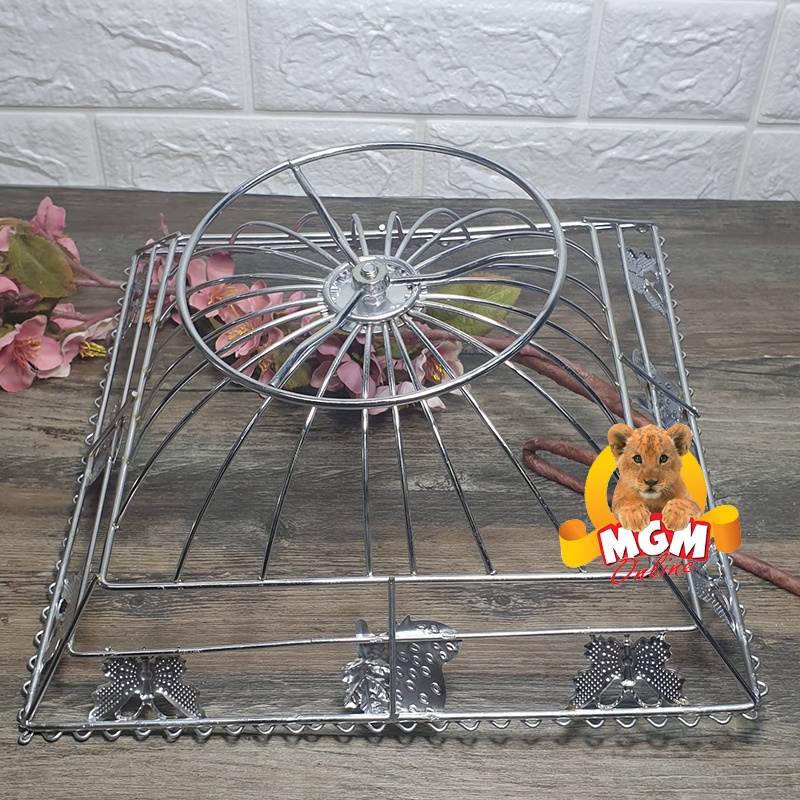 Tempat Buah Stainless Besar dengan Kaki KOTAK