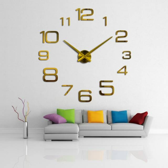 Mall Jam Dinding Besar DIY Giant Wall Clock Quartz Creative Design 90cm Model Numeral - DIY-108