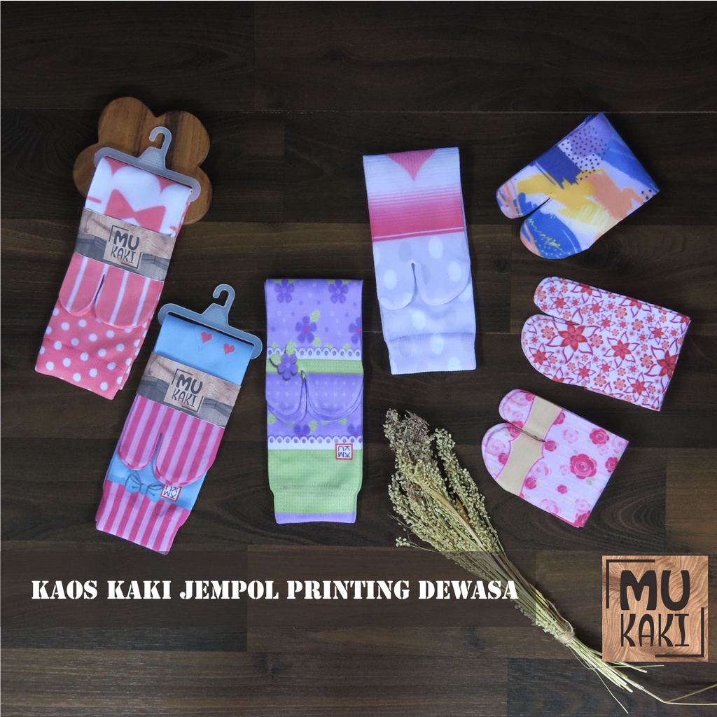 Kaos Kaki Jempol Motif Printing Dewasa Mukaki Murah I