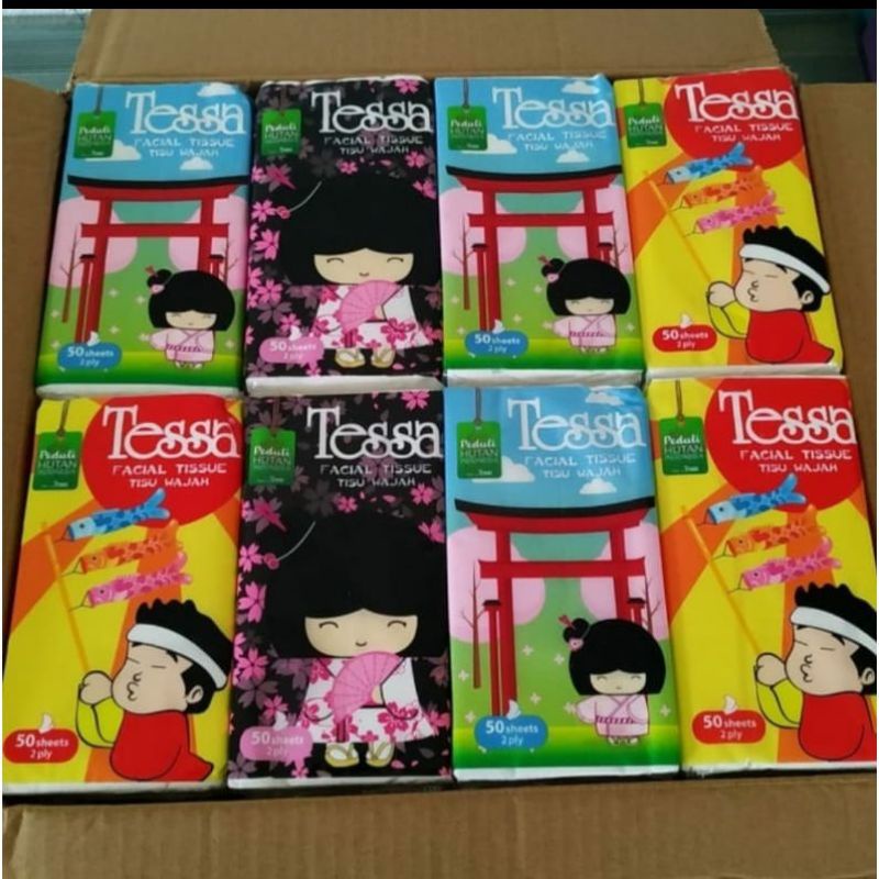 Tissue TESSA 50 SHEET/Facial tissue/tissue wajah/50 sheets 2 ply