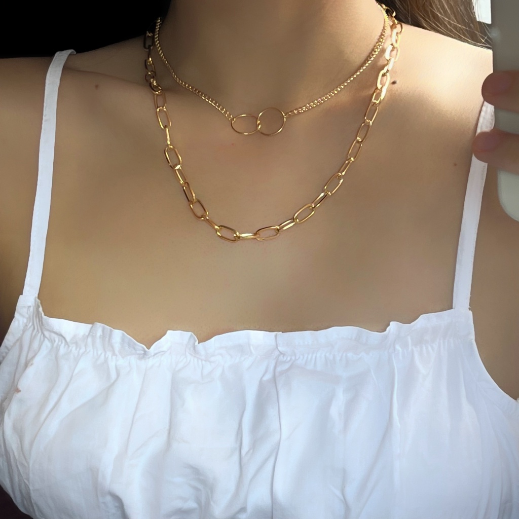 Aurora Necklace / Kalung Wanita Korea / Aksesoris Wanita / Kalung Rantai / Kalung Aesthetic / Kalung Layer Polos