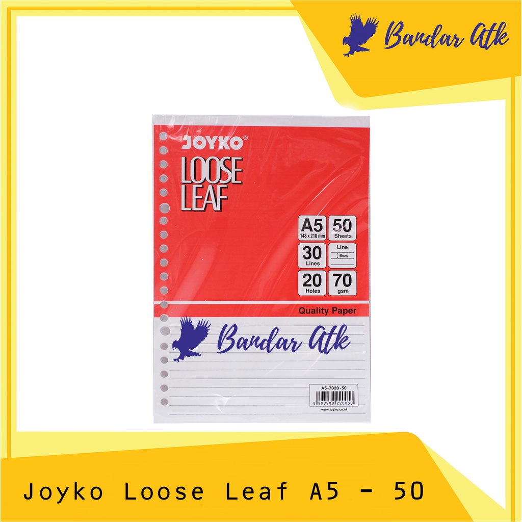 

JOYKO Loose Leaf A5 50 lembar Isi Refill Kertas File [1 PACK]