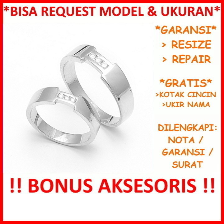 Gratis Ukir Nama Garansi Silver Asli Bisa Pesan Model Cincin Couple Perak Tunangan Mas Kawin Id581