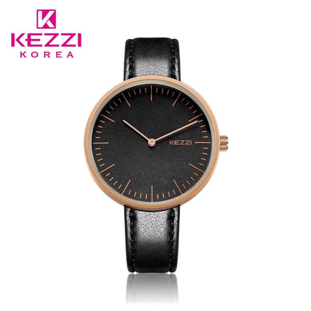Kezzi Korea 2009 Hitam - Jam Tangan Fashion Pria dan Wanita - Model Analog