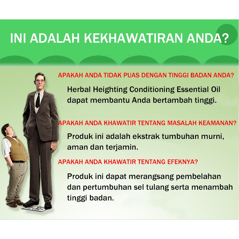 Minyak esensial pijat Oil Pertumbuhan Tinggi Pijat Perawatan Kaki Peningkatan Pertumbuhan Tulang Peninggi Badan 15ml x2 perkembangan kaki sekunder